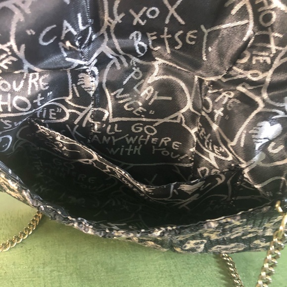 Betsey Johnson Soft Sequined Bow Front Clutch - Picture 4 of 7